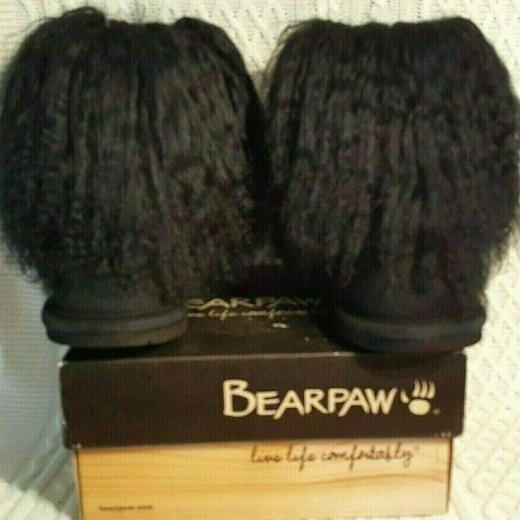 NN Bearpaw Girls Sz 12 Fur Fringe UGG Style Boots - Picture 4 of 10